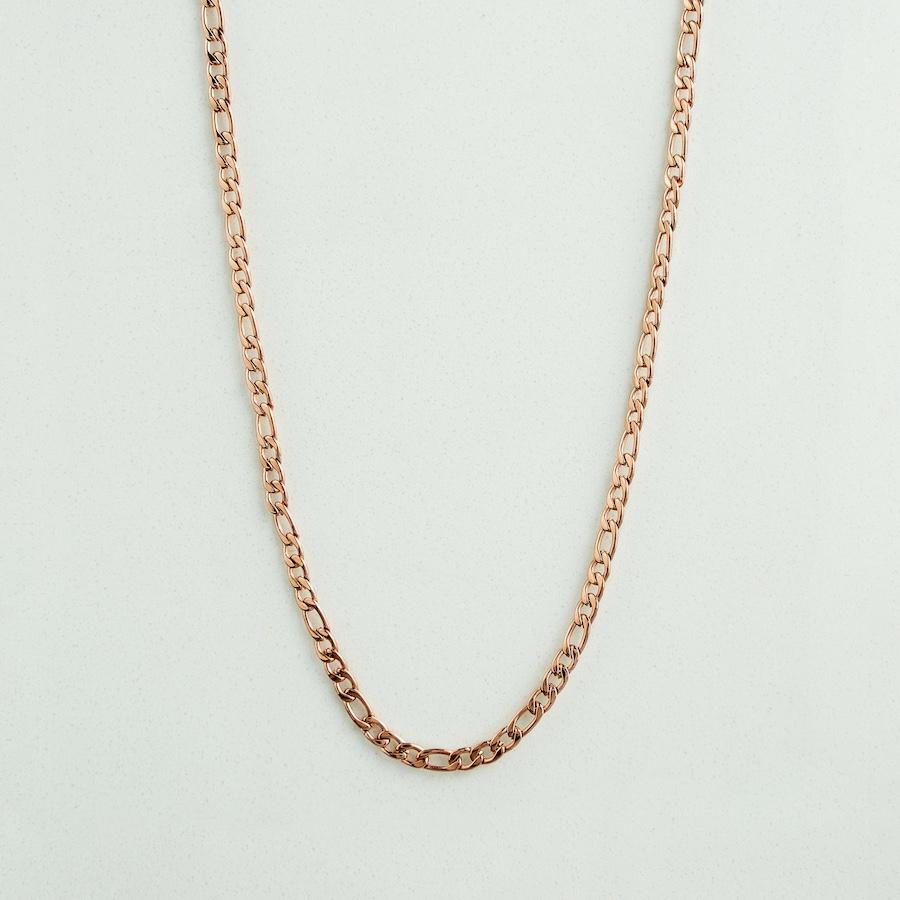 Our Rose Gold Figaro Chain features our premium rose gold figaro chain and signature polished rose gold plate, engraved with RG&B.